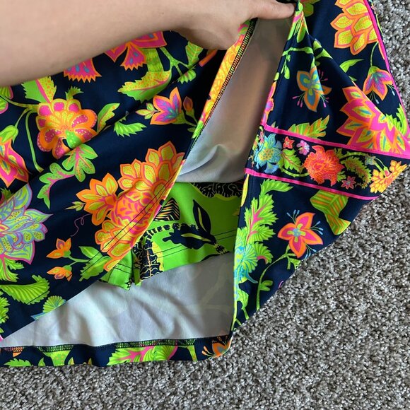 Gretchen Scott  Womens Sz Diva XXXL Navy Multicolor Floral Pull-On Skirt - Picture 2 of 8